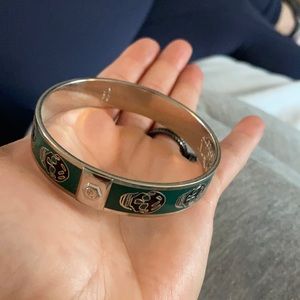 Green black Alexander McQueen thin cuff bracelet
